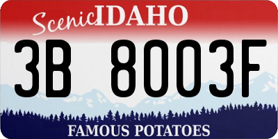 ID license plate 3B8003F