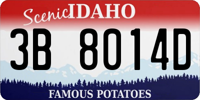 ID license plate 3B8014D