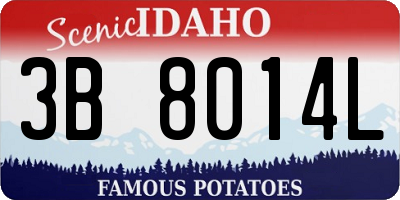 ID license plate 3B8014L