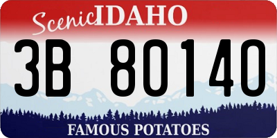 ID license plate 3B8014O