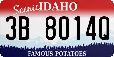 ID license plate 3B8014Q