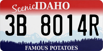 ID license plate 3B8014R