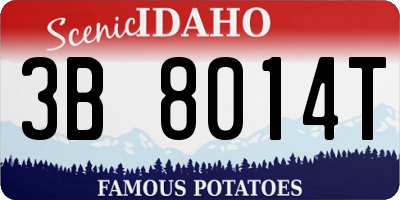 ID license plate 3B8014T