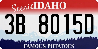 ID license plate 3B8015D