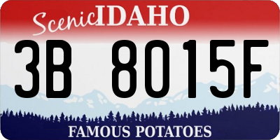 ID license plate 3B8015F