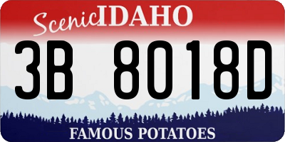 ID license plate 3B8018D