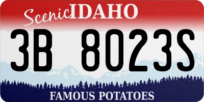 ID license plate 3B8023S