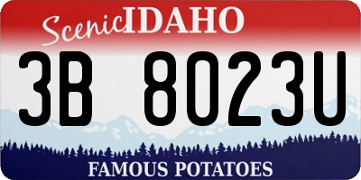 ID license plate 3B8023U