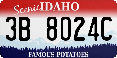 ID license plate 3B8024C