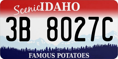 ID license plate 3B8027C