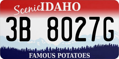 ID license plate 3B8027G