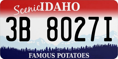 ID license plate 3B8027I