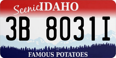 ID license plate 3B8031I