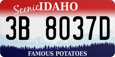 ID license plate 3B8037D