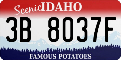 ID license plate 3B8037F