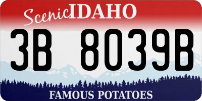 ID license plate 3B8039B