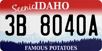 ID license plate 3B8040A