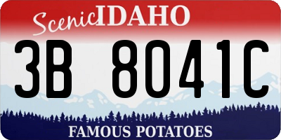 ID license plate 3B8041C