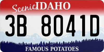 ID license plate 3B8041D