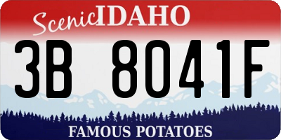 ID license plate 3B8041F