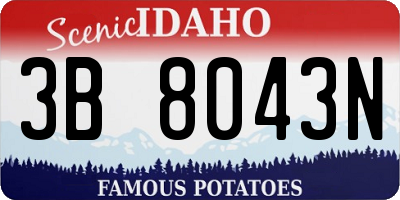 ID license plate 3B8043N