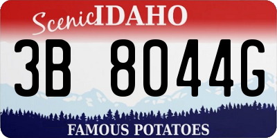 ID license plate 3B8044G