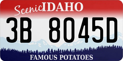 ID license plate 3B8045D