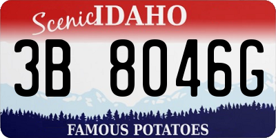 ID license plate 3B8046G