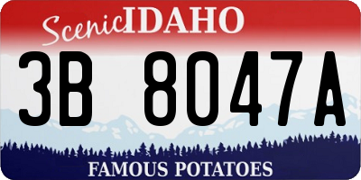 ID license plate 3B8047A