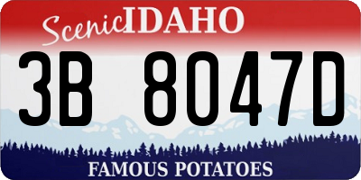 ID license plate 3B8047D