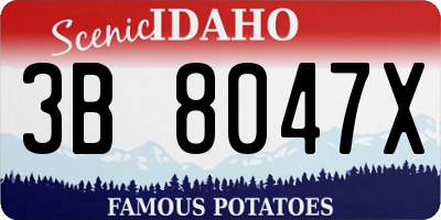 ID license plate 3B8047X