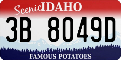 ID license plate 3B8049D