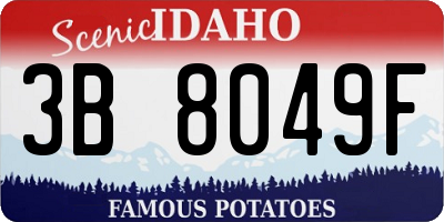 ID license plate 3B8049F