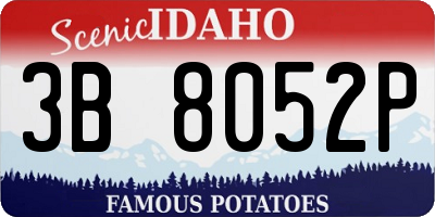 ID license plate 3B8052P