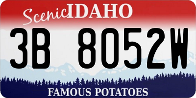 ID license plate 3B8052W