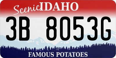 ID license plate 3B8053G