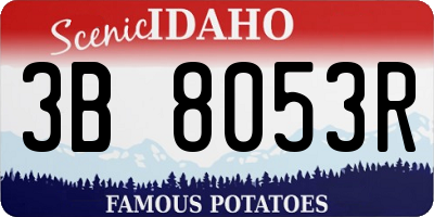 ID license plate 3B8053R