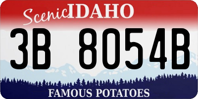 ID license plate 3B8054B
