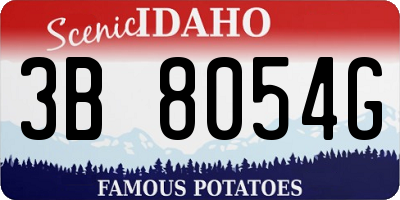 ID license plate 3B8054G