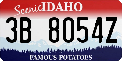 ID license plate 3B8054Z