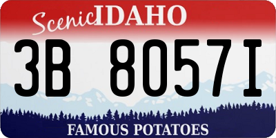ID license plate 3B8057I