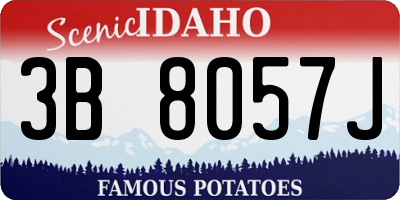 ID license plate 3B8057J