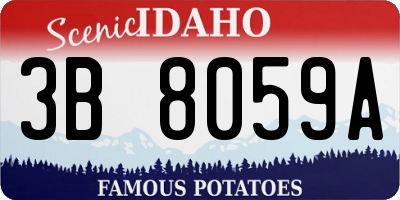 ID license plate 3B8059A