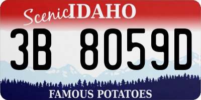 ID license plate 3B8059D