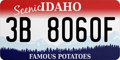 ID license plate 3B8060F