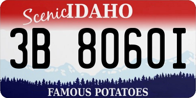 ID license plate 3B8060I