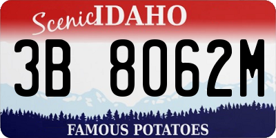 ID license plate 3B8062M