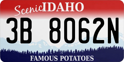 ID license plate 3B8062N