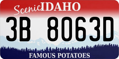 ID license plate 3B8063D