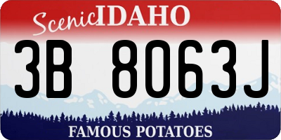 ID license plate 3B8063J